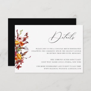 Invitation Rustic Autumn Foliage Floral Détails du Mariage
