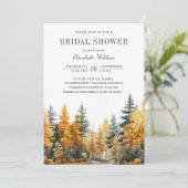 Invitation Rustic Autumn Forest Photo QR Code Fête des mariée (Debout devant)