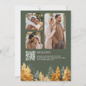Invitation Rustic Autumn Forest Photo QR Code Fête des mariée (Dos)