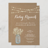 Invitation Rustic Baby Brunch (Devant / Derrière)