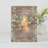 Invitation Rustic Baby Fox et maman Baby shower (Debout devant)