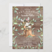 Invitation Rustic Baby Moose and Mom Baby shower (Devant)