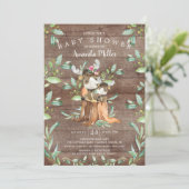 Invitation Rustic Baby Moose and Mom Baby shower (Debout devant)