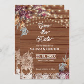 Invitation Rustic Baby’s Breath Jar Wedding Save the Date (Devant / Derrière)