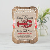 Invitation Rustic Baby shower de bouillie de fruits de mer In (Debout devant)
