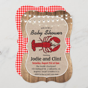 Invitation Rustic Baby shower de bouillie de fruits de mer In