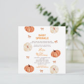 Invitation Rustic Baby Sprinkle White Pumpkin Baby Shower (Debout devant)