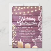 Invitation Rustic Baby's Breath Candlelights & Lace Mariage (Devant)