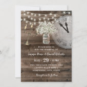 Invitation Rustic Baby's Breath Flower Barn Fairytale Mariage (Devant)