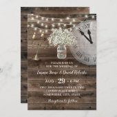 Invitation Rustic Baby's Breath Flower Barn Fairytale Mariage (Devant / Derrière)