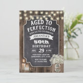 Invitation Rustic Baby's Breath Jar Barn Wood 50e anniversair (Debout devant)