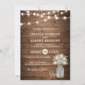 Invitation Rustic Baby's Breath String éclaire Mariage offici (Devant)