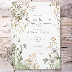 Invitation Rustic Baby's Breath Watercolor Brunch nuptial