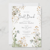 Invitation Rustic Baby's Breath Watercolor Brunch nuptial (Devant)