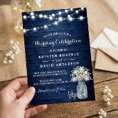 Invitation Rustic Baby's respire Marine Blue Mariage