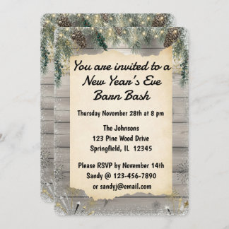 Invitation Rustic Barn Bash New Year’s Eve Party
