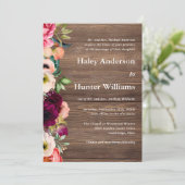 Invitation Rustic Barn Boho Botanique Mariage (Debout devant)