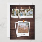 Invitation Rustic Barn Bois dentelle luminaires Mariage photo (Dos)