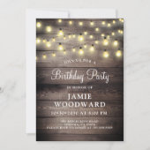 Invitation Rustic Barn Bois fête d'anniversaire (Devant)