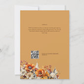 Invitation Rustic Barn Mariage | Automne Brûlé Orange (Dos)