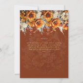 Invitation Rustic Barn Mariage | Automne Brûlé Orange (Dos)