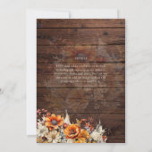 Invitation Rustic Barn Mariage | Automne Brûlé Orange (Dos)