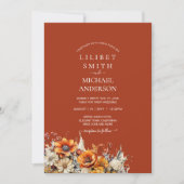 Invitation Rustic Barn Mariage | Automne Brûlé Orange (Devant)