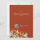 Invitation Rustic Barn Mariage | Automne Brûlé Orange (Dos)