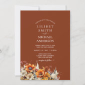 Invitation Rustic Barn Mariage | Automne Brûlé Orange (Devant)