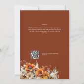 Invitation Rustic Barn Mariage | Automne Brûlé Orange (Dos)
