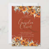 Invitation Rustic Barn Mariage | Automne Brûlé Orange (Devant)