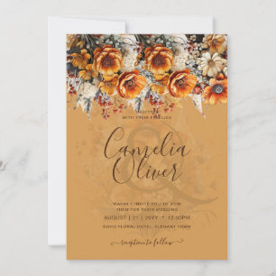 Invitation Rustic Barn Mariage   Automne Brûlé Orange