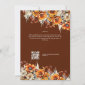 Invitation Rustic Barn Mariage | Automne Brûlé Orange (Dos)