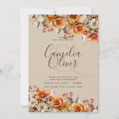 Invitation Rustic Barn Mariage | Automne Brûlé Orange (Devant)