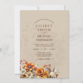 Invitation Rustic Barn Mariage | Automne Brûlé Orange (Devant)