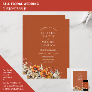 Invitation Rustic Barn Mariage   Automne Brûlé Orange