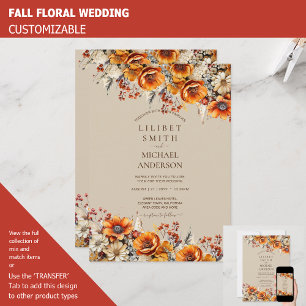 Invitation Rustic Barn Mariage   Automne Brûlé Orange