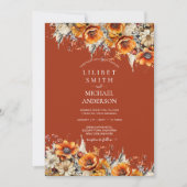 Invitation Rustic Barn Mariage | Automne Brûlé Orange (Devant)