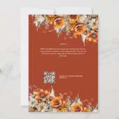 Invitation Rustic Barn Mariage | Automne Brûlé Orange (Dos)
