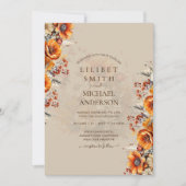 Invitation Rustic Barn Mariage | Automne Brûlé Orange (Devant)