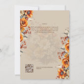 Invitation Rustic Barn Mariage | Automne Brûlé Orange (Dos)