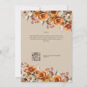 Invitation Rustic Barn Mariage | Automne Brûlé Orange (Dos)