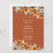 Invitation Rustic Barn Mariage | Automne Brûlé Orange (Devant)