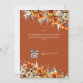 Invitation Rustic Barn Mariage | Automne Brûlé Orange (Dos)