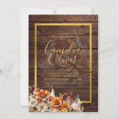 Invitation Rustic Barn Mariage | Automne Brûlé Orange (Devant)