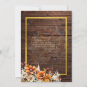 Invitation Rustic Barn Mariage | Automne Brûlé Orange (Dos)