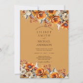 Invitation Rustic Barn Mariage | Automne Brûlé Orange (Devant)