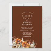 Invitation Rustic Barn Mariage | Automne Brûlé Orange (Devant)