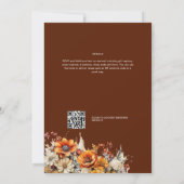 Invitation Rustic Barn Mariage | Automne Brûlé Orange (Dos)
