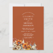 Invitation Rustic Barn Mariage | Automne Brûlé Orange (Devant)